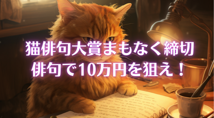 猫俳句大賞まもなく締切 俳句で10万円を狙え！