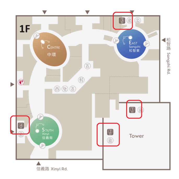 台北101の1Fフロアマップ